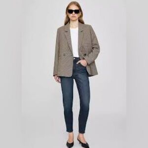 Anine Bing Madeleine Blazer Mini Houndstooth
